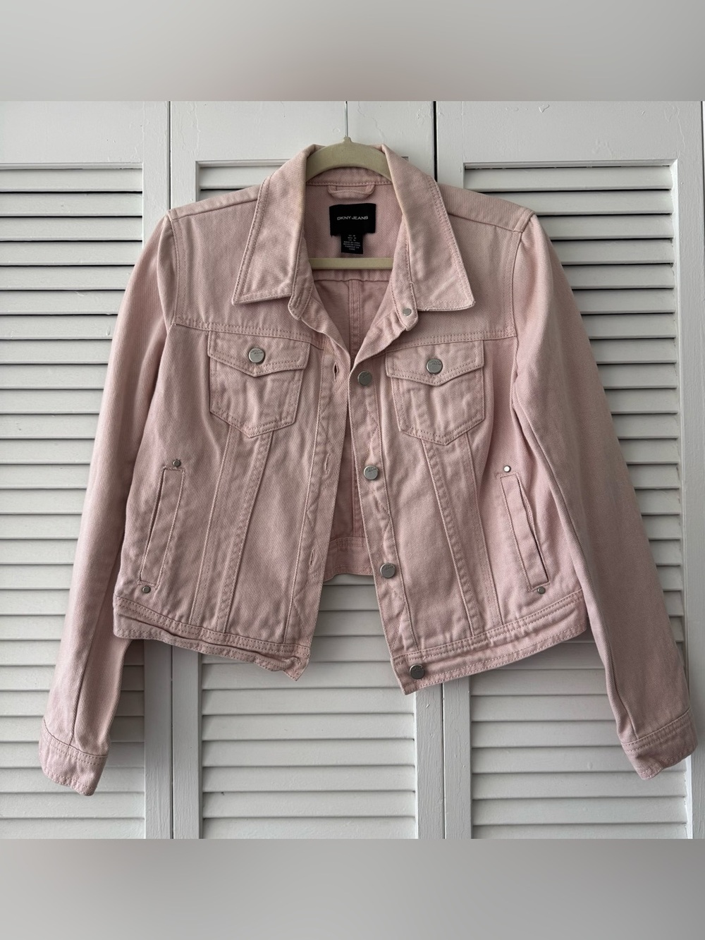 DKNY JEANS City Chic Blush Pink Denim Jacket - Women's Classic Trucker